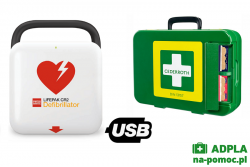 Zestaw PROMO: Defibrylator LIFEPAK CR2 USB półautomatyczny + Apteczka przenośna Cederroth First Aid Kit- DIN13157- bardzo duża REF 390104 GRATIS